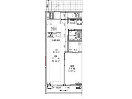 ピースコート登戸IV(1LDK/1階)の間取り写真