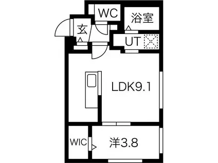 ASTAGE前田(1LDK/3階)の間取り写真