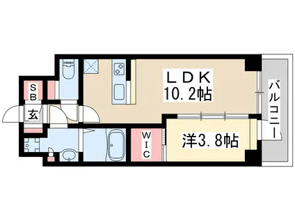 スプランディッド江坂Ⅲ(1LDK/4階)の間取り写真