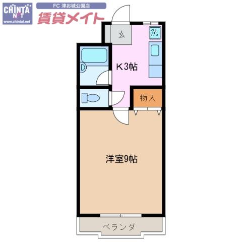 エスポワールマンション(1K/4階)の間取り写真