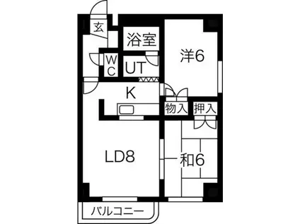 LOUVRE豊平(2LDK/1階)の間取り写真