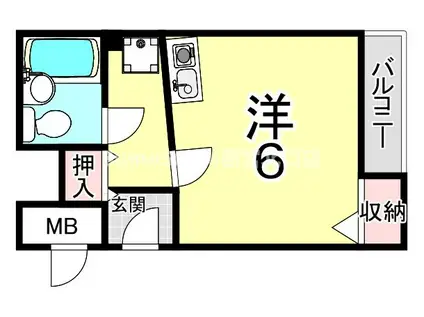 メゾントキワ曙(ワンルーム/2階)の間取り写真