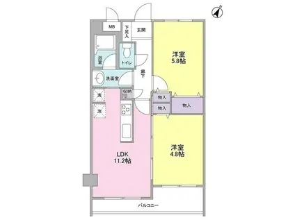 エストレーラ(2LDK/2階)の間取り写真