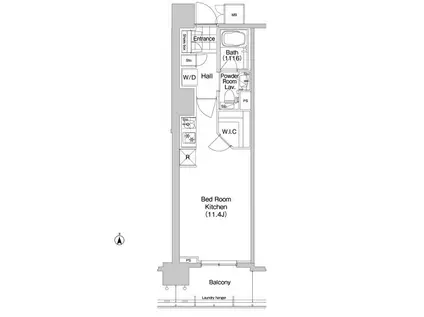 コンフォリア秋葉原イースト(ワンルーム/2階)の間取り写真