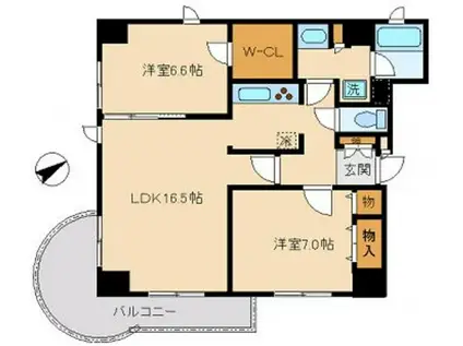 クレストグラード(2LDK/3階)の間取り写真