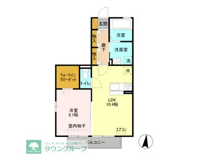 グランエスポワールI(1LDK/2階)の間取り写真