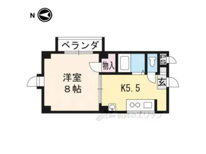 カーサ清明(1DK/3階)の間取り写真