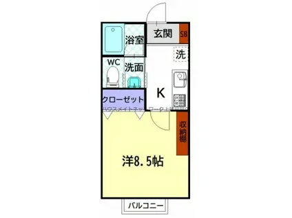 APARTMENT BE1(1K/1階)の間取り写真