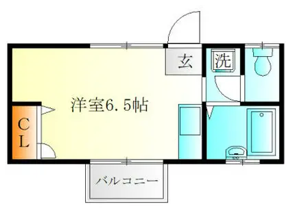 Tハウス(ワンルーム/1階)の間取り写真