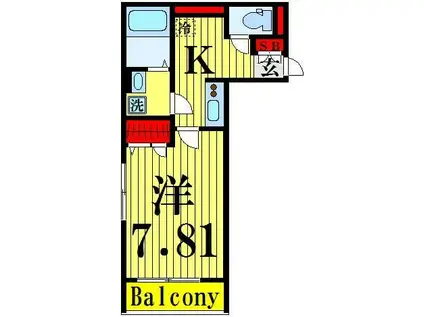 ファイネス梅田 A棟(1K/1階)の間取り写真