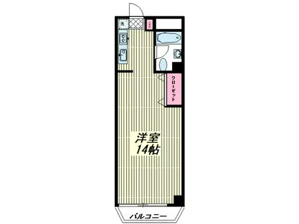 平和マンション(ワンルーム/3階)の間取り写真