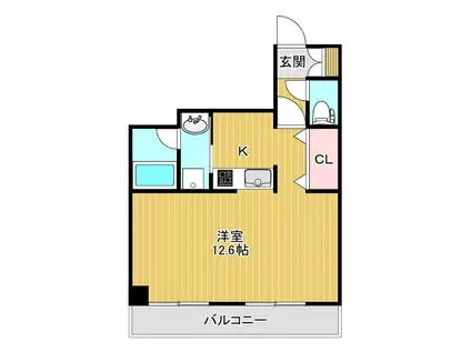 ベロウ花園(1K/5階)の間取り写真