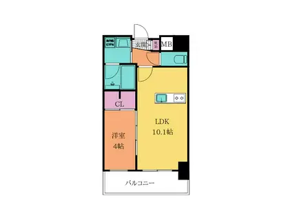 ベルコモンズ(1LDK/4階)の間取り写真