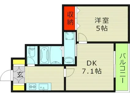 KYOBASHI2723(1DK/4階)の間取り写真