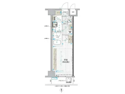 ブライズ北綾瀬(1K/4階)の間取り写真