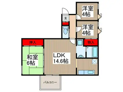 晃永レジデンス(3LDK/2階)の間取り写真