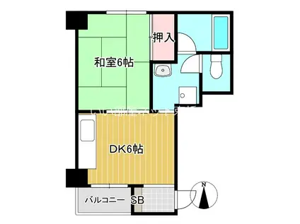 伊勢ハイム(1DK/2階)の間取り写真