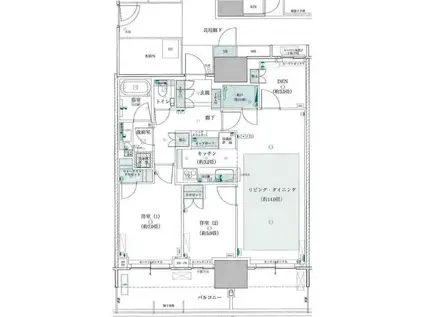 BAYS TOWER&GARDEN(2SLDK/27階)の間取り写真