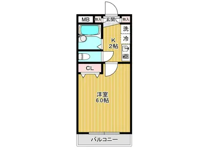 グレイスさつき(1K/1階)の間取り写真