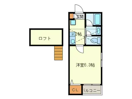 アイフィールド高宮(1K/1階)の間取り写真