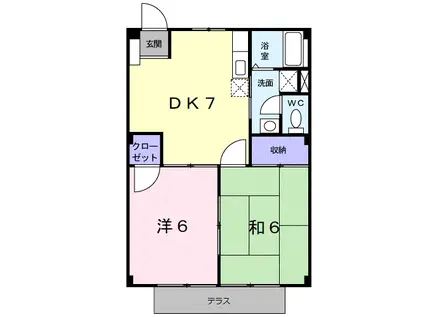 ハイツノア(2DK/1階)の間取り写真