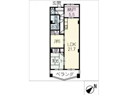 BARI HILLS(2SLDK/2階)の間取り写真