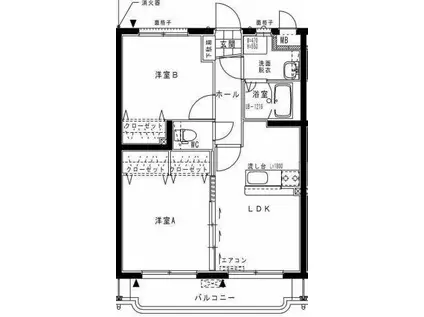 サニーコート笹目(2LDK/2階)の間取り写真