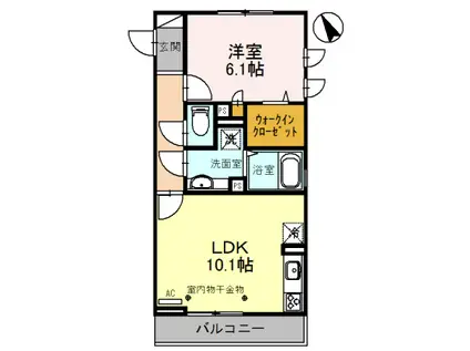 LESOLEIL(1LDK/3階)の間取り写真