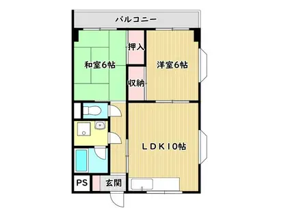 ハイム山田(2LDK/1階)の間取り写真