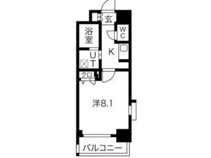 エイペックスみなとセントラルアベニュー(1K/3階)の間取り写真