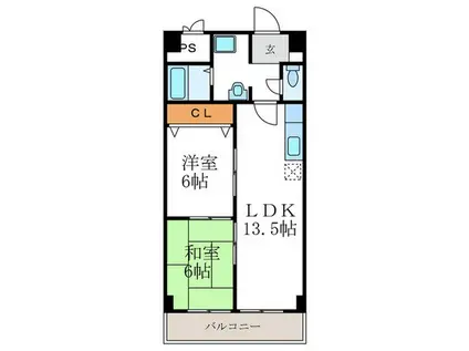 光和ビル(2LDK/3階)の間取り写真