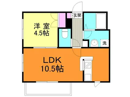CERTO 291チェルトニーキュウイチ(1LDK/1階)の間取り写真