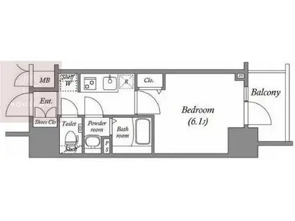アドバンス大阪ストーリア(1K/6階)の間取り写真