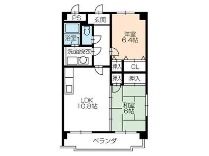 サンヴィレッテ(2LDK/2階)の間取り写真