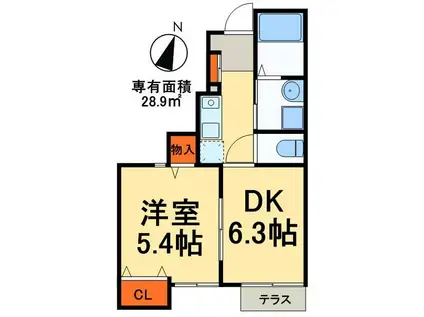 マ セゾン(1DK/1階)の間取り写真