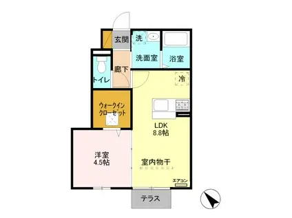 プレジール(1LDK/1階)の間取り写真