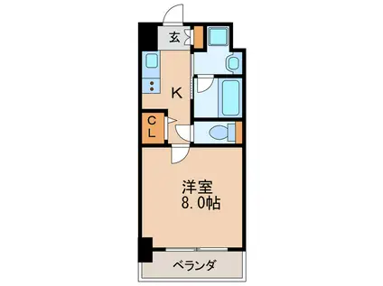 アプリーレ代官町(1K/3階)の間取り写真