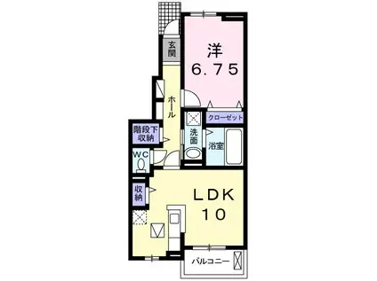 ジェネシスM(1LDK/1階)の間取り写真