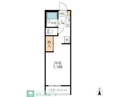 ヘーベルヒロセ A(1K/2階)の間取り写真