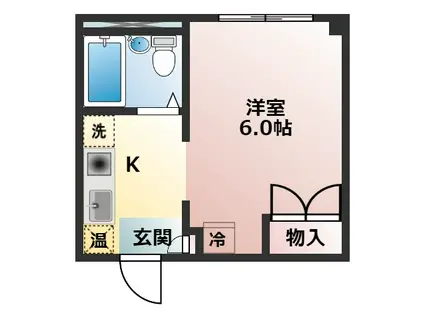 仙武会館(ワンルーム/2階)の間取り写真