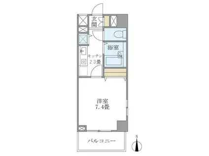 ベルレージュ亀戸(1K/2階)の間取り写真
