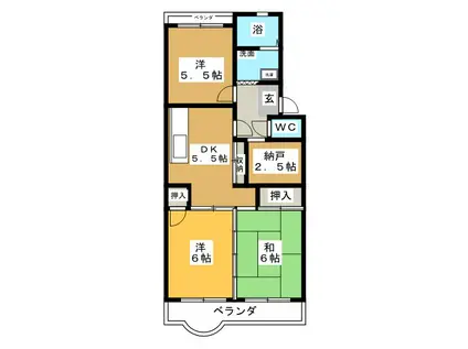 ウィンディ湘南(3SDK/4階)の間取り写真