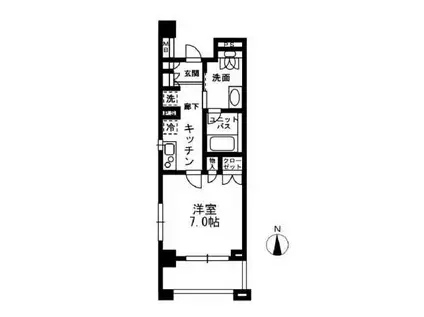 レジディア中落合C(1K/6階)の間取り写真