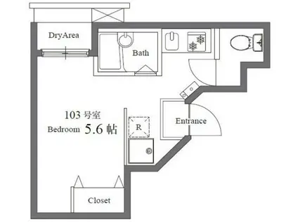ザ・クラス白金(ワンルーム/1階)の間取り写真