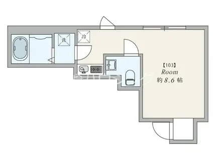 AW中野松が丘(ワンルーム/1階)の間取り写真