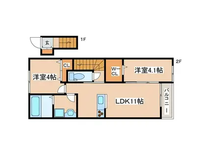 GRAN VILLAGE御着(2LDK/2階)の間取り写真