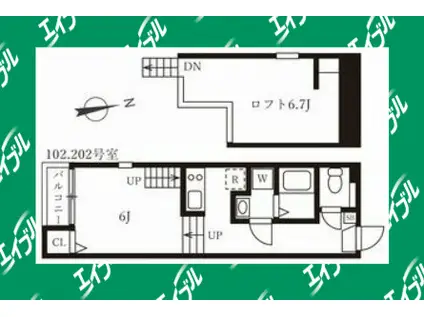 ソレアード(1K/1階)の間取り写真