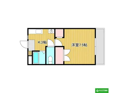 フレミールIII(1K/2階)の間取り写真