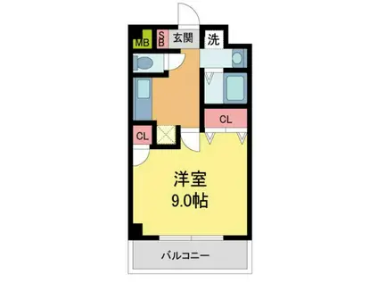 アメニティヒルズI(1K/2階)の間取り写真