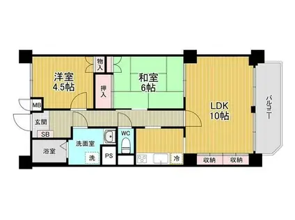 パークファミリア(2LDK/3階)の間取り写真